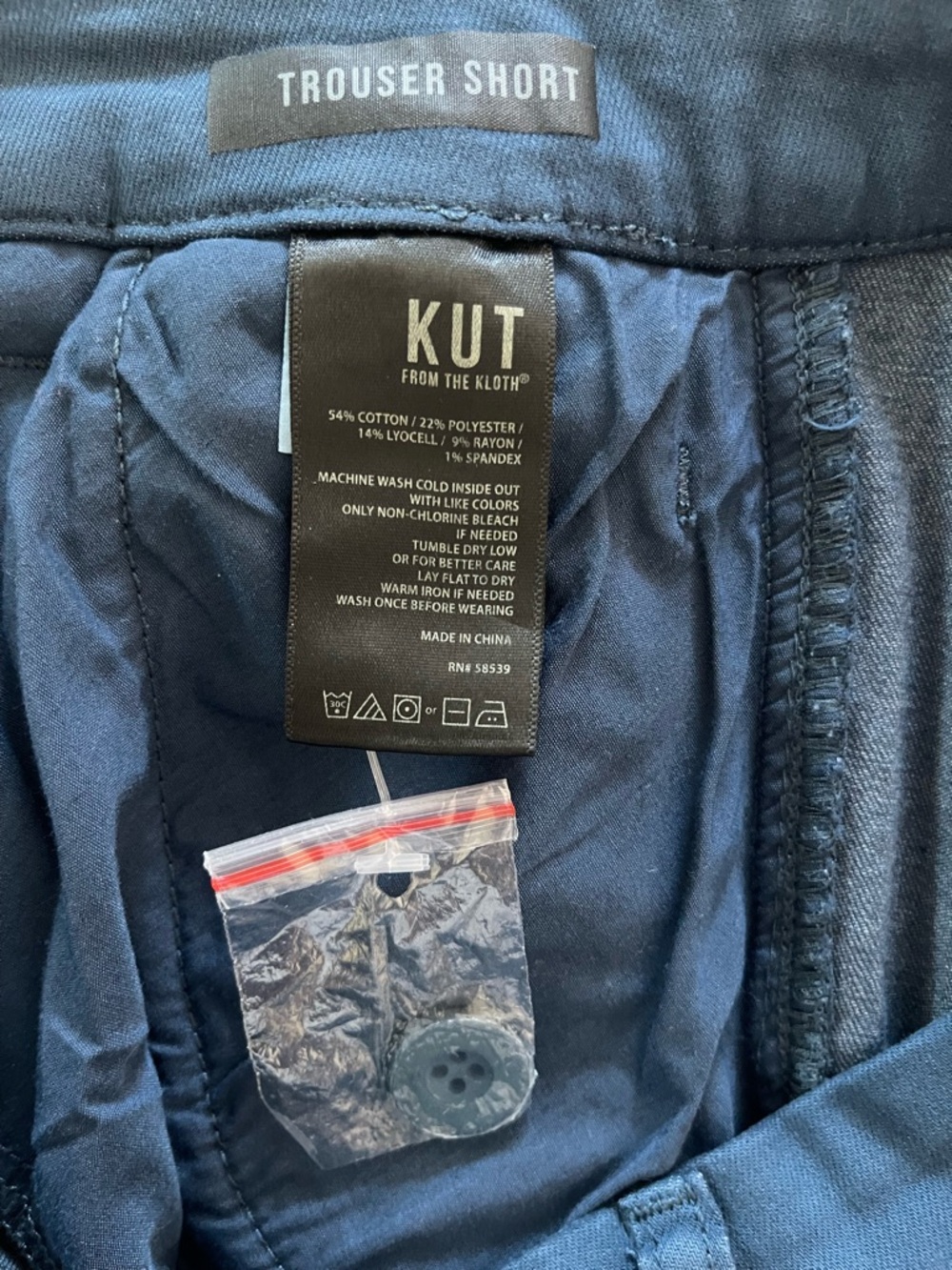 KUT From The Kloth Navy Tailored Shorts High Rise Cotton Stretch Classic Summer - Picture 11 of 16